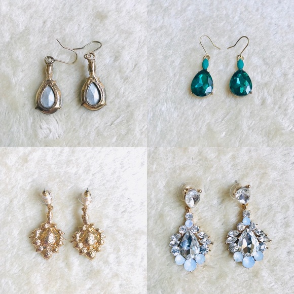 Sparkling Diamond & Crystal Faux Gem Earrings Set - Picture 5 of 8